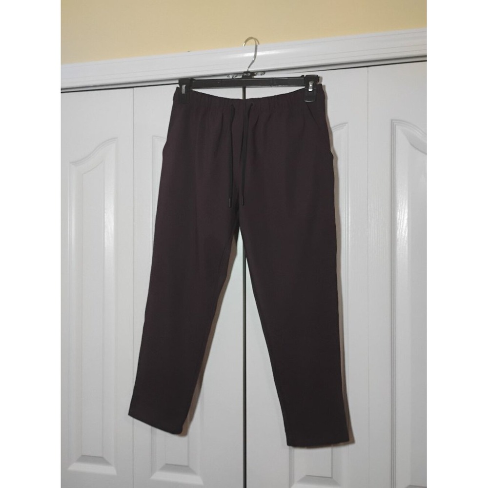 Lululemon On The Fly 7/8 Pant Luxtreme Burgundy Plum Drawstring Joggers Size 8